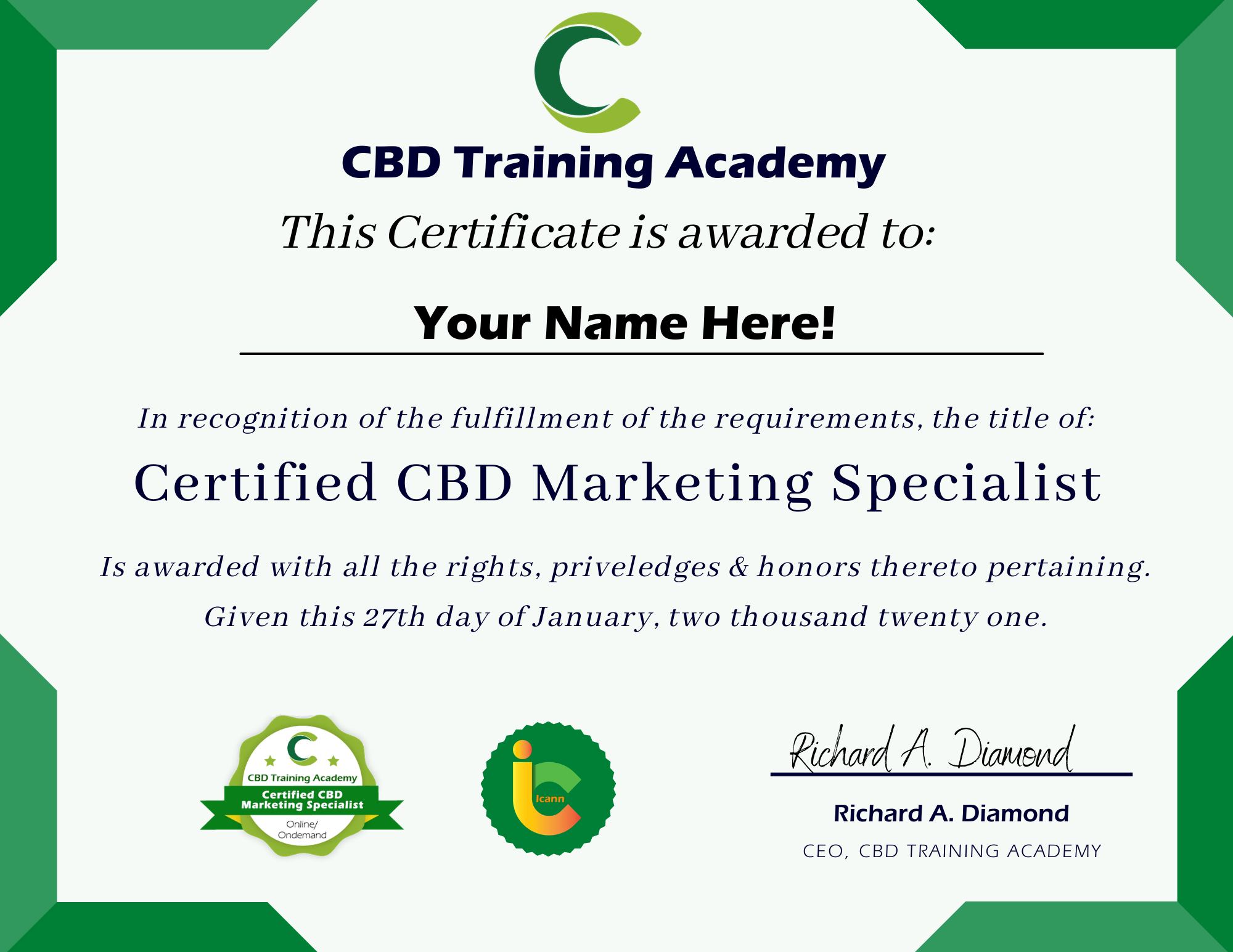 CBD Business Optimization Course CBD Training Academy